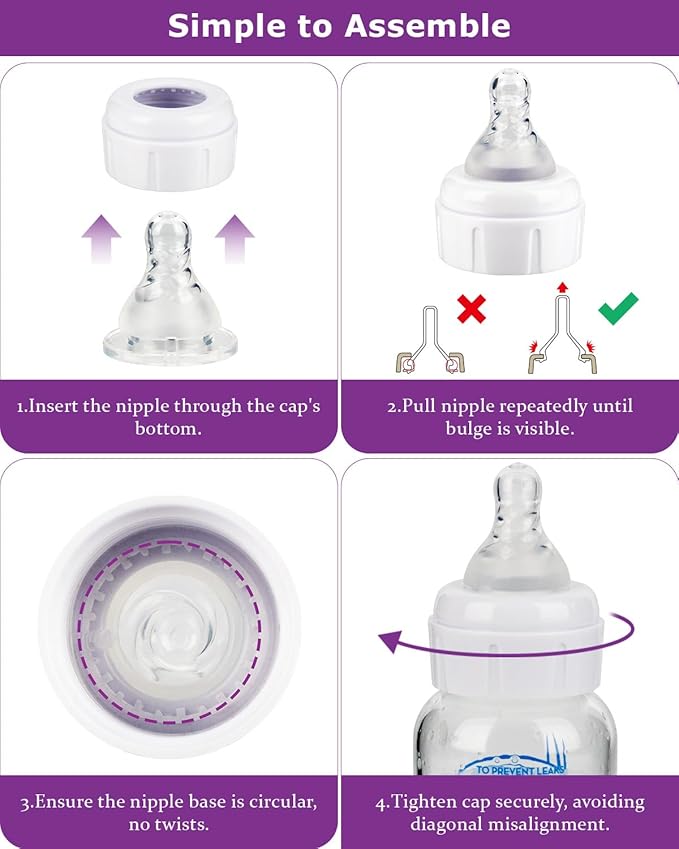 Silicone Nipples for Dr. Brown's Level 2 Narrow Baby Bottle, Medium Flow, 3m+, 6 Count