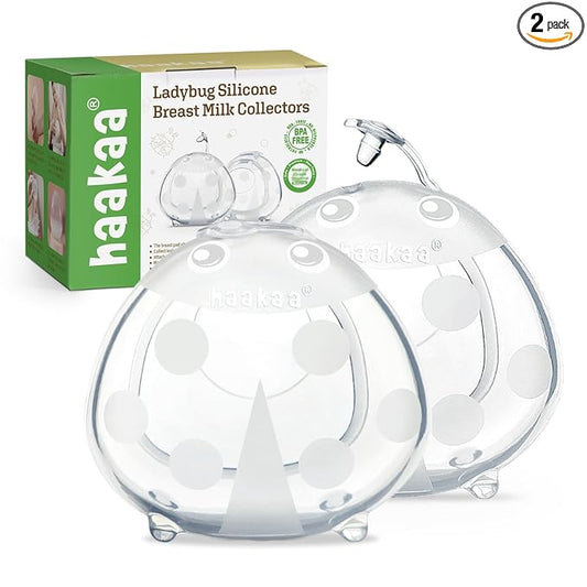 haakaa Ladybug Milk Collectors Breastmilk Catcher Wearable Nursing Cups for Breastfeeding Moms to Collect Leaky Breast Milk, Protect Sore Nipples, Made of Soft Food Grade Silicone(1.4oz/40ml,2PCS)