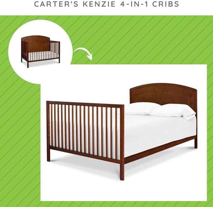 Full-Size Conversion Kit Bed Rails for Carter Convertible Cribs by DaVinci Baby - Solid Wood Rail - Toddler and Adult Bed Rail for Full-Size Beds - Essential Nursery & Baby Furniture (Espresso)