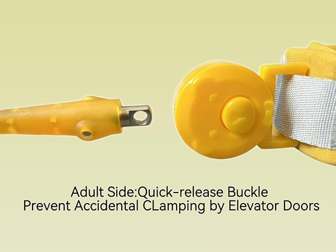 Anti Lost Wrist Link for Kids, Child Safety Leash with Both Ends Quick-Release Buckle, Rotating Clasp, Security Lock, Firm Steel Wire Coil (Yellow)