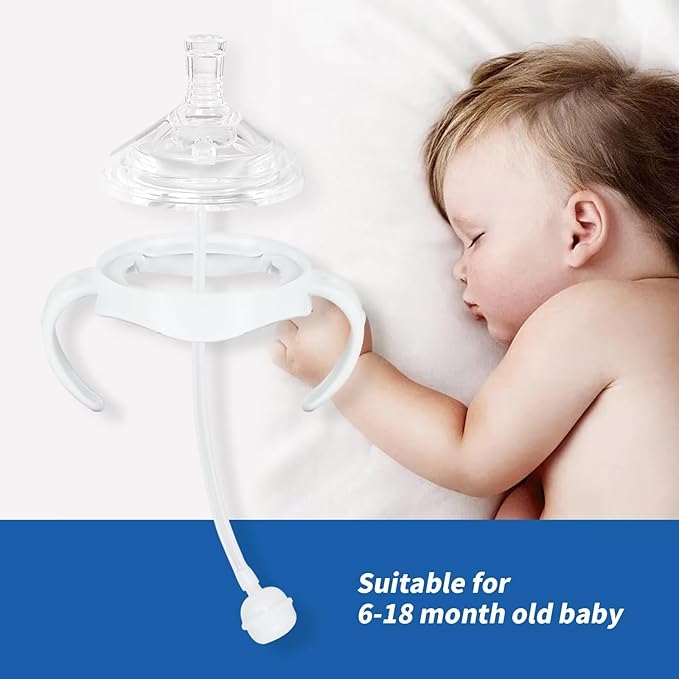Straw Cup Soft Spout Conversion Kit for Philips Avent Natural Baby Bottle, Bottle Handles and Weighted Straw （4 Pack）