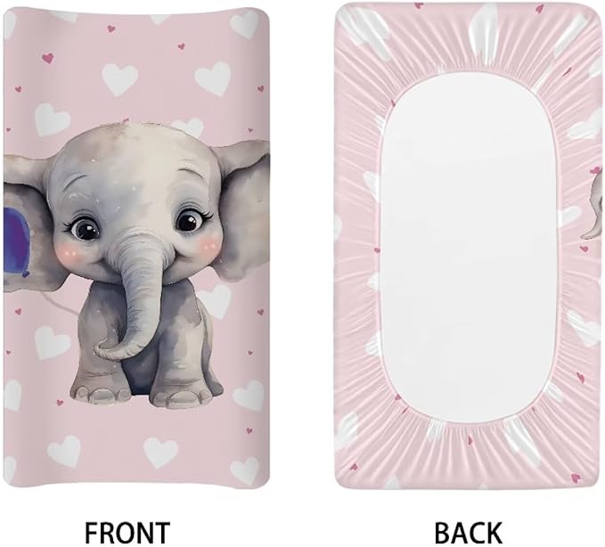 Elephant Changing Pad Cover Waterproof Comfy Cozy Universal Tray Table Mat Stretchy Baby Changing Table Cover Durable Lightweight Cradle Sheets