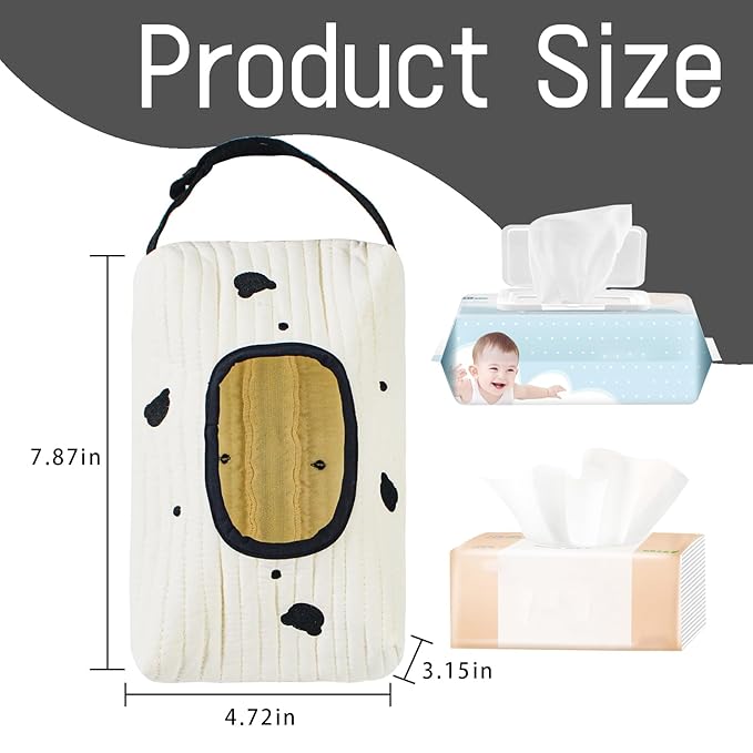 Quilted Baby Wipe Holder Floral Diaper Pouch Portable Quilted Wipes Bag for Car, Stroller