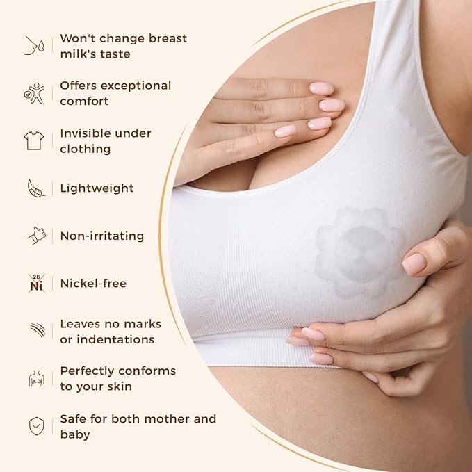Original 999 Pure Silver Nursing Cups with Silicone Pads, Nipple Shields for Nursing Newborn Essentials, Silver Nipple Covers for Breastfeeding, Silver Nipple Guards for Soothing and Healing