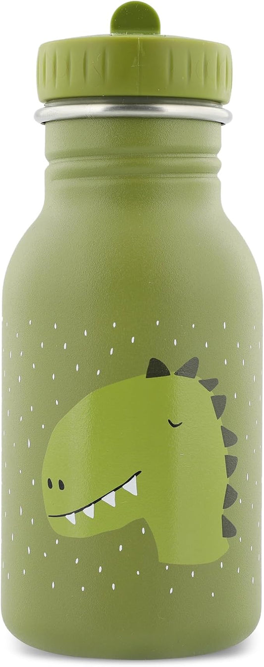 TRIXIE - Children's Stainless Steel Water Bottle 350ml - Mr. Dino (Dinosaure), Green
