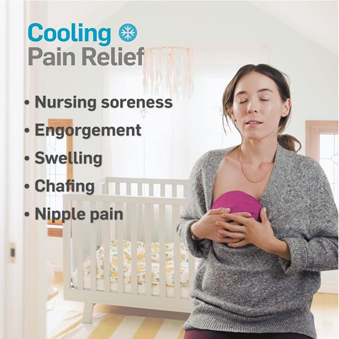 NatraCure Reusable Breast Ice Packs & Breastfeeding Gel Cooling Pads - Nipple Ice Packs for Breastfeeding, Breastfeeding Discomfort, Soreness, Nipple Pain, Mastitis, Engorgement Relief - 2 PK
