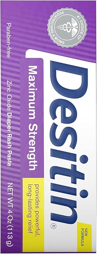DESITIN Maximum Strength Diaper Rash Paste 4 oz (Pack of 12)