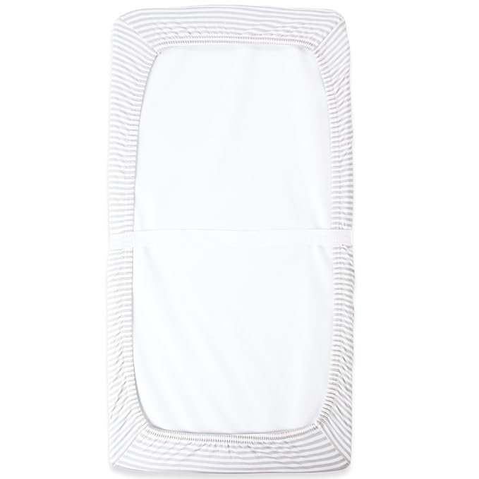 Cuddly Cubs Changing Pad Covers – 2 Pack – Snuggly Soft Plush Cotton Changing Table Covers for Boy, Girl – Fits Perfectly on Summer Infant and Other 16 x 32 Baby Changing Table Pads – Grey Stripes