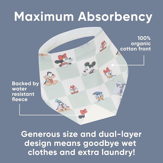Copper Pearl - Disney Character Prints 4 Pack Baby Bibs Boy & Girl