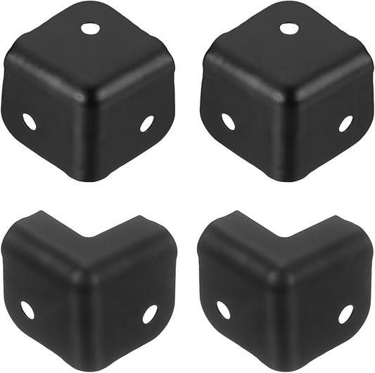 uxcell 4 Pcs 1.85" x 1.85" Speaker Corner Protectors, Iron Box Corner Edge Guard for Speaker, Guitar, Stage, Cabinets, Accessories Replacement, Black