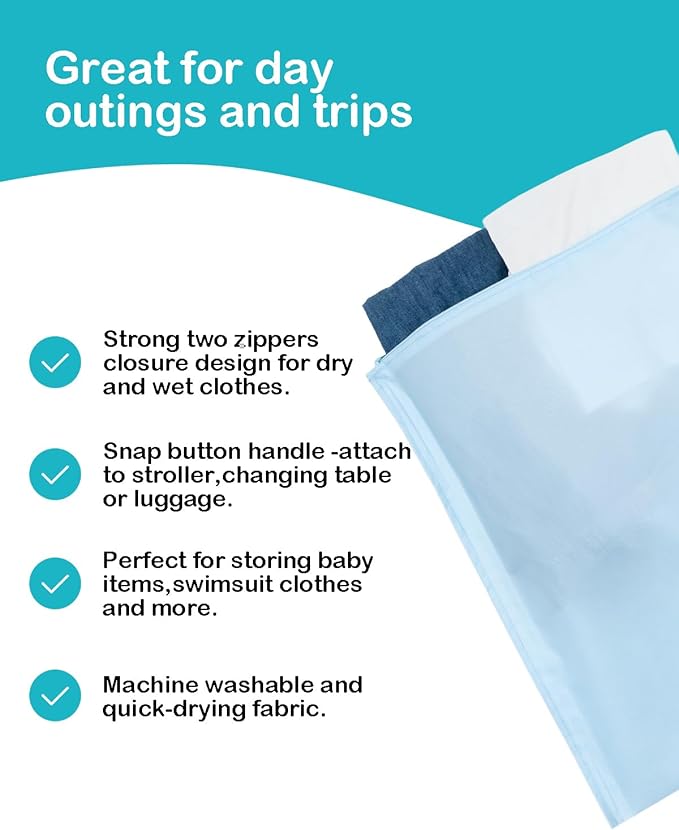 ALVA Waterproof Leakproof Wet Dry Bag 2-Pack | Reusable for Swim, Baby Clothes, Diapers & Travel 2LK01