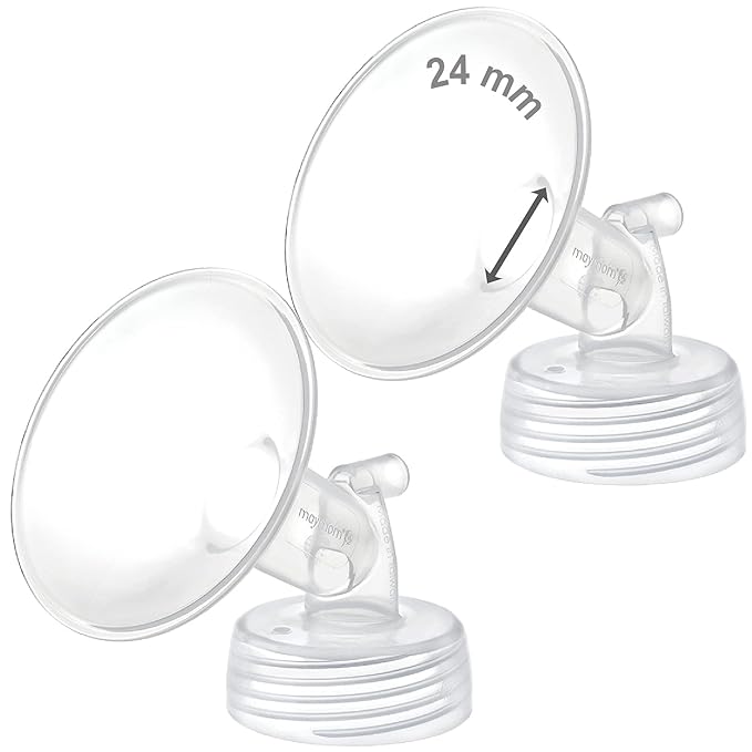 Maymom Wide Neck Pump Part for Spectra S1/S2 Pumps; Incl Wide Mouth Flange; Not Original Spectra Flange; Replaces Spectra Shield (24 mm Two Flanges)
