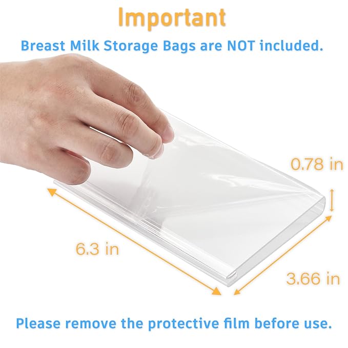 Ugotfeels 4-Pack Freeze Flat Breast Milk Storage Bag |Breastmilk Freezer Flattener Kit Make Mother's Milk Bags Organizer Even to Save Refrigerator Space | Fit 3 4 5 6oz, 6.3"x3.66"x0.78"in