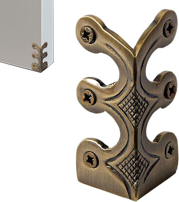 Baseboard Corner Protector - antique brasss Corner Guards, Decorative Metal Edge Protectors | Solid Brass Skirting Board Covers, Decorative Wall Corner Protector, Durable Baseboard Edge Guard for Home
