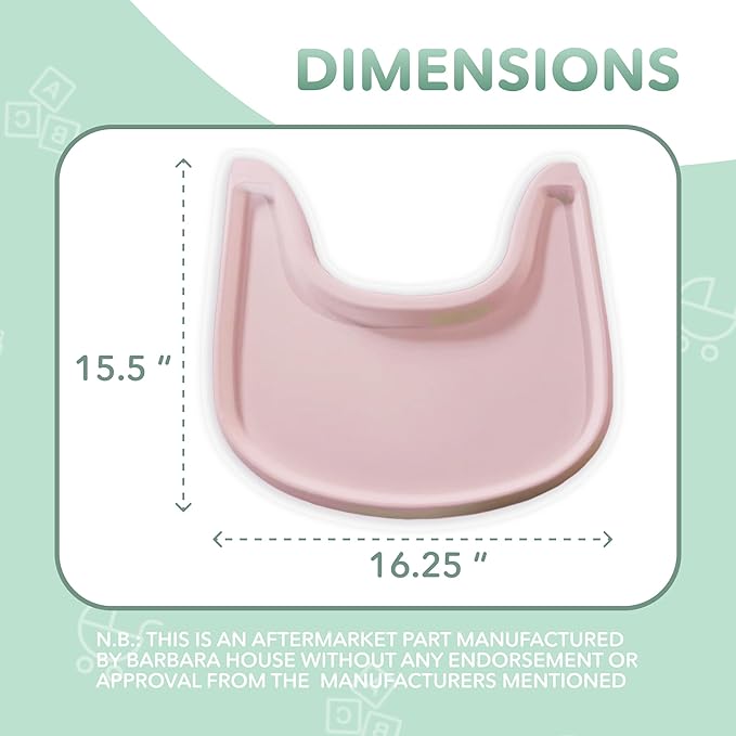 High Chair Tray Compatible with Stokke Tripp Trapp Chair – Matte Dusty Pink – NO Suction Plate Feature – Ergonomic Curved Design – BPA-Free, Easy to Assemble