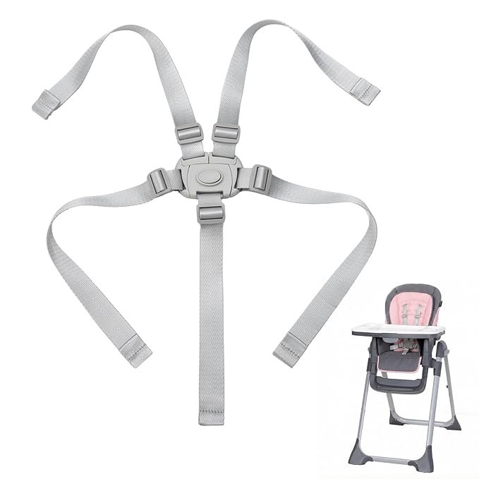 Replacement High Chair Straps Compatible with Baby Trend Graco High Chair, Harness Straps Fit for Graco Chicco Babytrend Jeep Milestone High Chair Foldable and More Highchair Accessories（Only Straps）