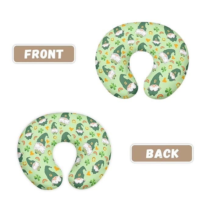 Green Irish Lucky Clover Baby Nursing Pillow Covers for Women St. Patrick's Day Breastfeeding Pillowcase Music Notes Pillowcase for Newborn Infant Bottle Breast Feeding Pillow