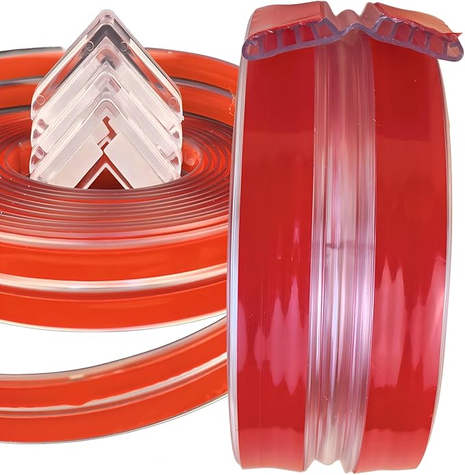 Baby Proofing Edge Protector [1.6" x 6.6FT] + 4 Corner Guards – Clear 3D Molding Silicone Furniture Bumper, Thicker Padding for Tables & Desks, Self-Adhesive, No-Residue, Child Safety Bump Strip
