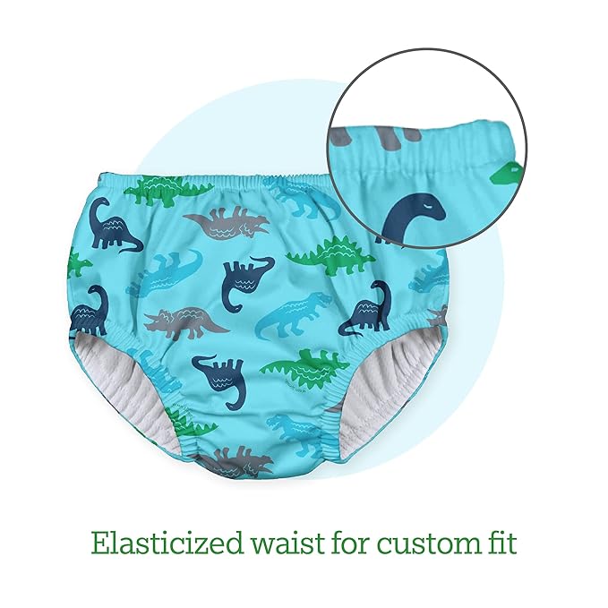 green sprouts Boys' Pull-up Reusable Absorbent Swimsuit Diaper, Navy Whale League, 18 Months