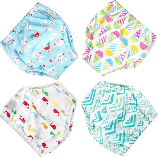 MooMoo Baby Cotton Training Pants 4 Pack Padded Toddler Potty Training Underwear for Boys and Girls-12M-5T Pink