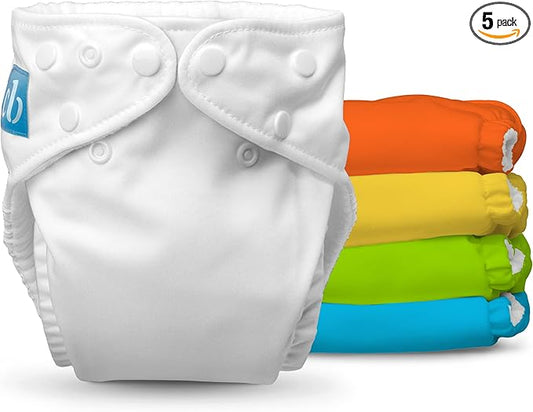 Charlie Banana Cloth Diapers, Reusable, Washable, Adjustable One Size Diaper, for Babies and Toddlers, with Absorbent Inserts - Tango Mango, 5 Pack