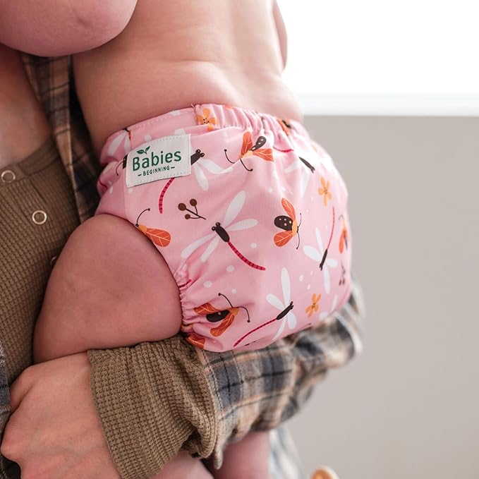 Sprout Pocket Cloth Diaper – Adjustable & Reusable Cloth Diaper with 1 Insert – Soft, Washable, Leakproof (Flutter & Glow)