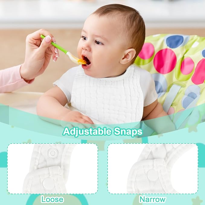 Accmor Muslin Baby Bibs, 6 Pack Soft Cotton Baby Bandana Drool Bibs for Boys Girls Teething and Drooling