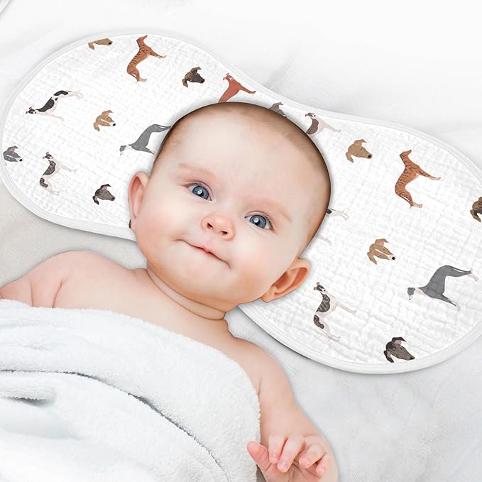 vvfelixl Baby Burp Cloths English Greyhound Dogs Baby Newborn Cotton Burping Cloths Set Baby Washcloths 4 Pack
