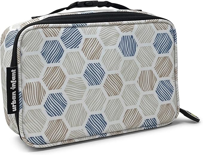 Urban Infant Yummie Kids Lunch Box Insulated Bag - Toddler Boys and Girls – Perfect for Daycare Preschool Travel Snacks – Allergy Alert Cards - Fits Bento Boxes - Honeycomb