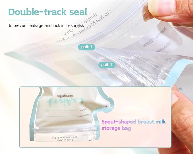 Temp-Sensing Breastmilk Storage Bag - 8oz(125Pcs), Temp-Sensing Icon & No Leak Locking Clamp, Strength Thin Design, for Breastfeeding, Suitable for Freezer