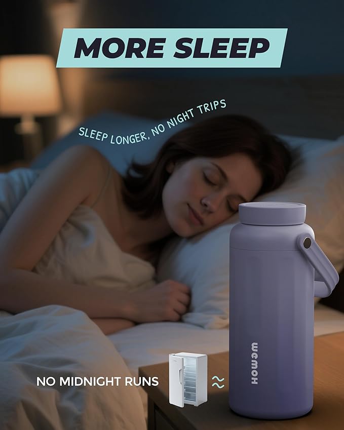 Breast Milk Cooler Bottle - 12H+ Ice-Cold/24H Safe Storage, Compatible with Spectra Pumps, TSA Approved Travel Chiller, 18oz (2x9oz) Lightweight Leakproof Container for Work, Purple