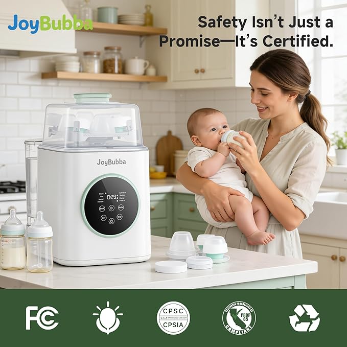JoyBubba【Upgraded】Baby Bottle Washer, Sterilizer and Dryer, All-in-One Pro Cleaning Machine for Bottles, Pump Parts & Baby Essentials, Effortless Care, Replaces Hand Washing, 60 Cleaning Tablets.