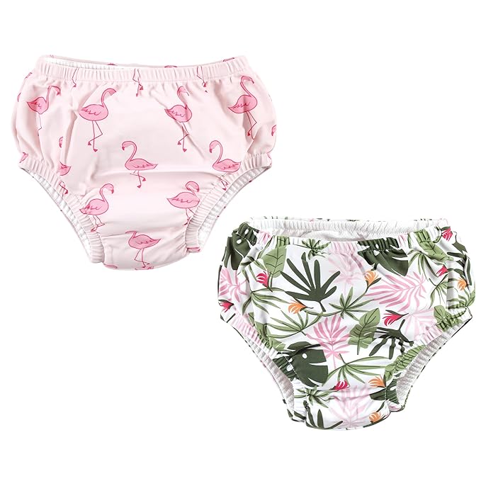 Hudson Baby Unisex Baby Swim Diapers, Flamingo Tropical, 6-12 Months