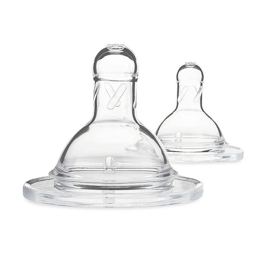 Motif Medical Replacement Slow Flow Nipples for Duo Baby Bottle - Dishwasher-Safe, Silicone Newborn Bottle Nipples - Baby Bottle Nipples for Comfortable Feeding (2 Nipples Included)