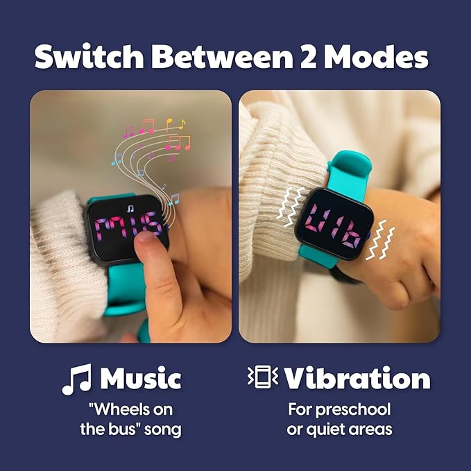 Potty Training Watch for Kids V4 – A Water Resistant Toilet Reminder Device for Boys & Girls to Train Your Toddler with Fun/Musical & Vibration Interval Reminder with Potty Training eBook (Navy)