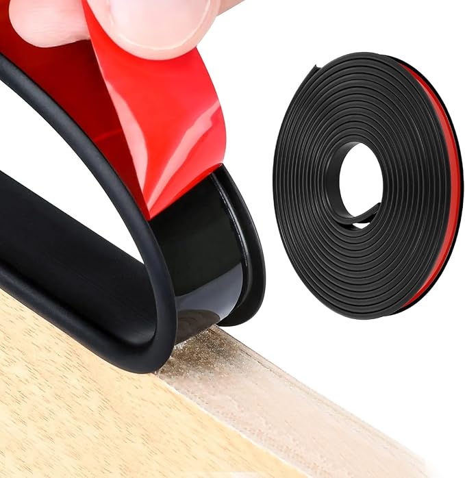 U-Shape Edge Trim, 16.4ft Self Adhesive Veneer Edging Banding TPE Flexible Furniture Edge Protector for 3/4 inch Edge Countertop Table Cabinet Repair Furniture Restoration (15mm, Black)