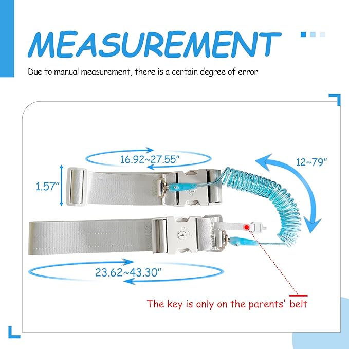 Hands Free Toddler Leash for Kids with Lock, Adjustable Child Harness Leashes for Toddlers, Baby Walking Harness for Outdoor Travel, Safety Harness for Kids with Autism Special Needs ADHD