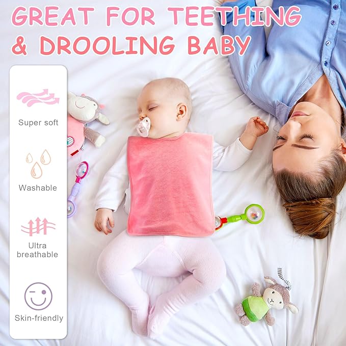 Hercicy Full Coverage Pullover Toddler Baby Bibs Terry Cloth Bibs with Snap Button for 0-4 Years Unisex Feeding Drooling