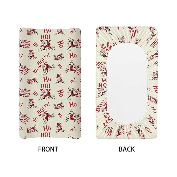 Santa Claus Changing Pad Cover for Baby Easy to Install Diaper Change Table Covers with Elastic Edge Breathable Changing Pads Liners Gift for Friends