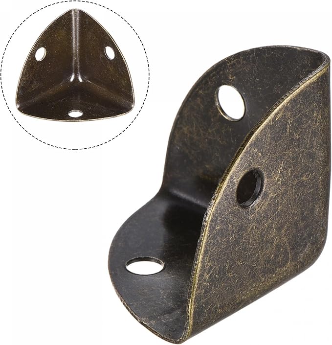 uxcell 26x26x26mm Metal Box Corner Protectors Edge Guard Bronze Tone 12pcs for Table Corners and Desk Corners
