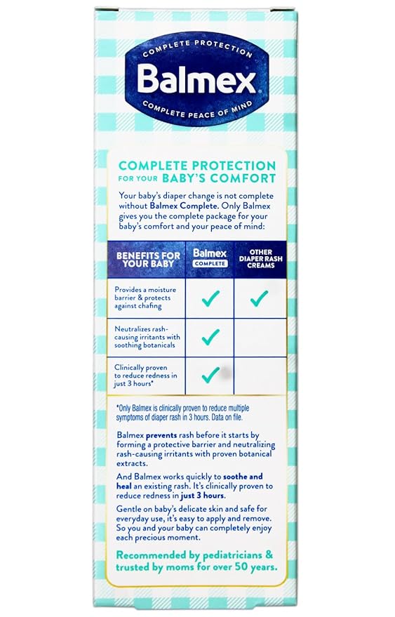 Balmex Diaper Rash Cream - 4 oz, Pack of 6