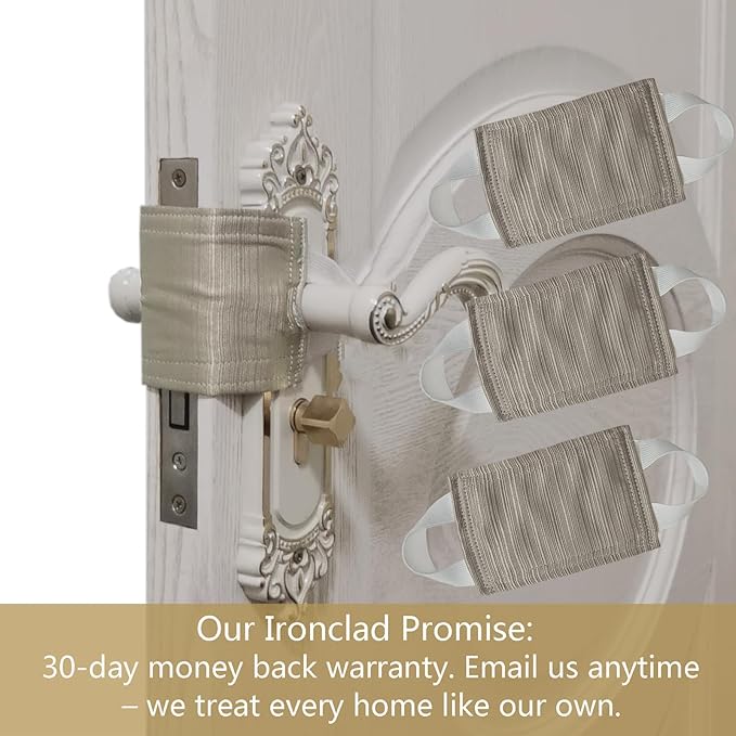 Baby Proof Door Silencer & Cloth Latch Cover, Quiet Close Anti-Slam Pads to Prevent Slamming and Accidental Locking, for Nursery and Toddler Safety (3, Brown, 4.1 * 3.1 inches)