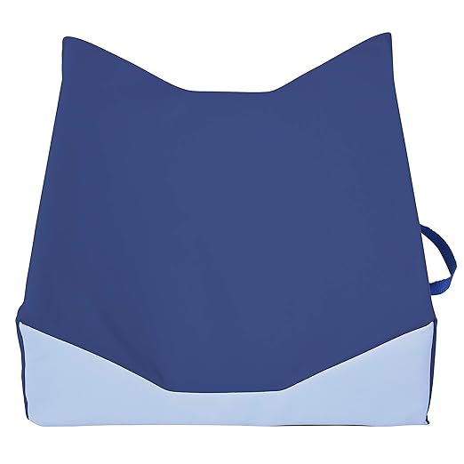 FDP SoftScape Ultra-Soft Daycare Baby and Infant Contoured Changing Pad, Non-Slip Bottom, Built-In Handle Easy to Transport Travel - Navy/ Powder Blue (10421-NVPB)