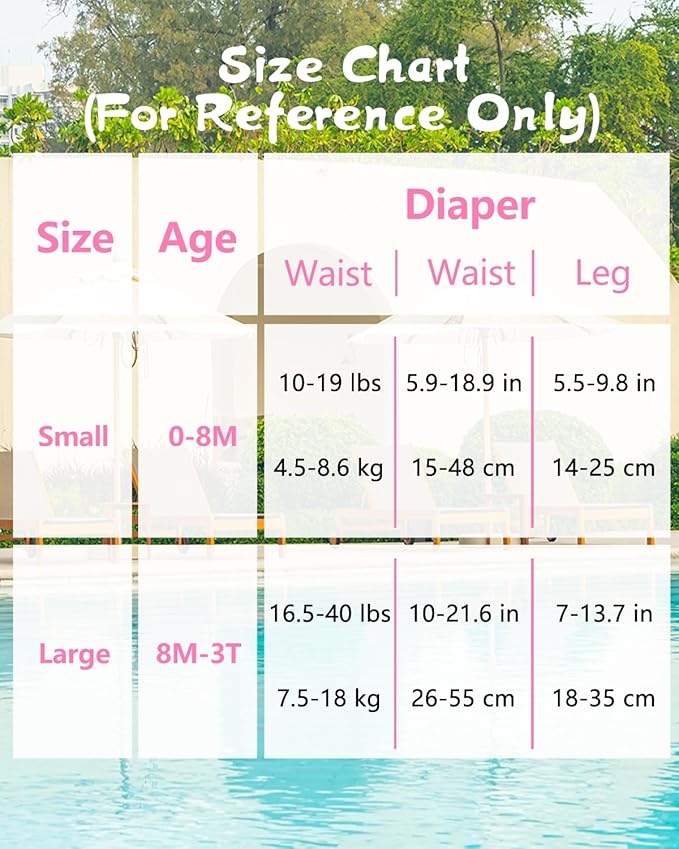 Babygoal Reusable Baby Girl Swim Diapers 3 Pack - Adjustable Washable for 0-8 Months Infants - Ideal for Swimming Lessons - Flower Design