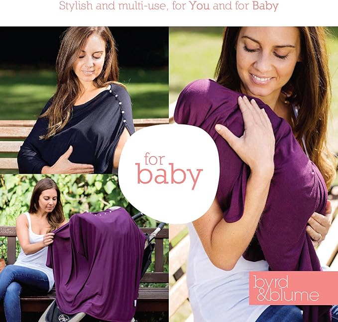 Byrd & Blume Maternity Nursing Cover Breathable Lightweight Breastfeeding Cover Wrap Shawl Scarf Poncho Full 360