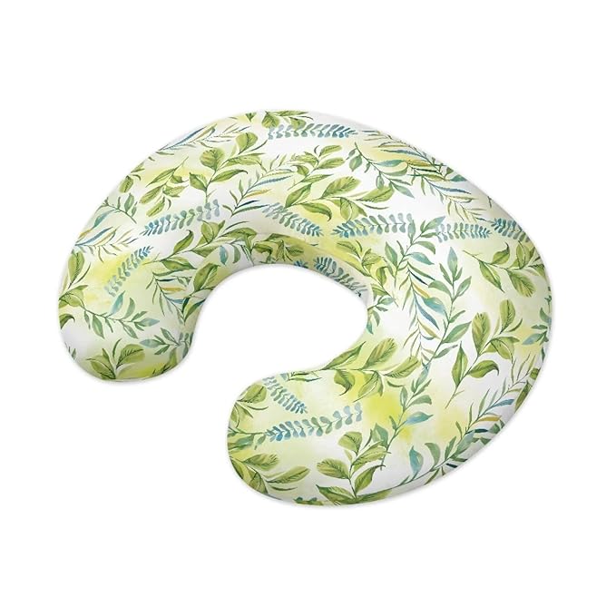 Green Leaves Nursing Pillow Cover for Baby Boy Girl Breastfeeding Slipcover Infant Newborn Nursery Bottle Pillowcase Durable and Easy to Clean