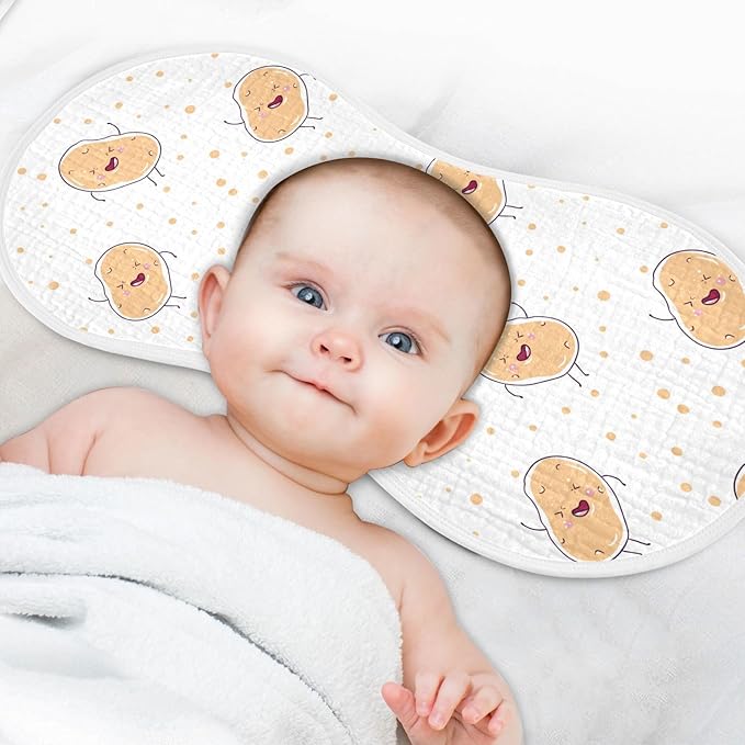 vvfelixl Baby Burp Cloths Kawaii Potatoes Baby Newborn Cotton Burping Cloths Set Baby Washcloths 4 Pack