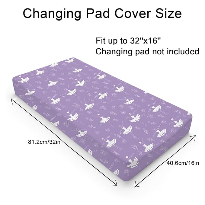 Pink Ballet Baby Changing Table Pad Covers for Girls 32''x16'' Ballerinas Dancing Fitted Diaper Change Table Sheets Dancer Ballet Girls Sports Soft Breathable Nursery Baby Changing Table Mats Purple