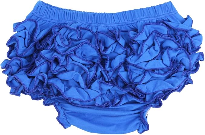 Wennikids Baby Girl's Cotton Shorts and Diaper Cover Bloomers Large Blue