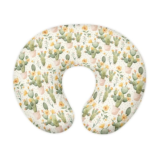 Cactus Nursing Pillow Cover Mushrooms Stretchy Removable Cover for Breastfeeding Pillows Cactus Soft Comfortable Slipcover Snug Fits On Infant Nursing Pillow